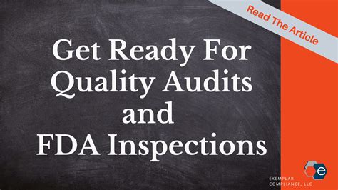 Getting Ready For Quality Audits And FDA Inspections Exemplar Compliance