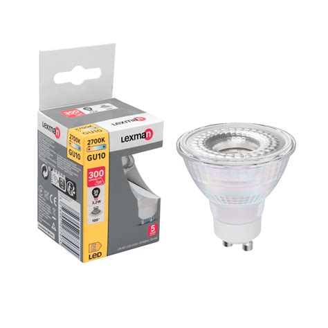 Ampoule led réflecteur GU10 100 300Lm 35W blanc chaud LEXMAN