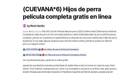 CUEVANA 6 Hijos de perra película completa gratis en línea