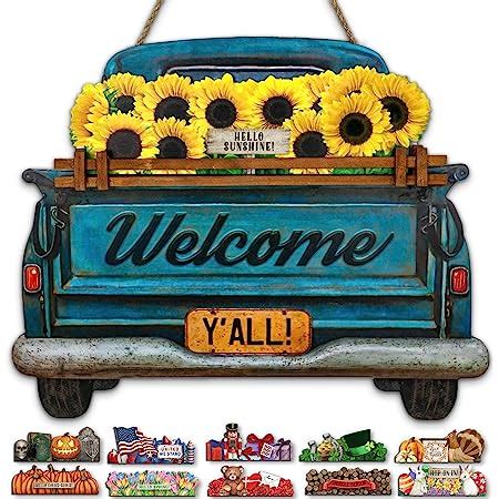 Amazon Qunclay Pieces Interchangeable Truck Blank Welcome Sign