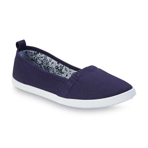 Basic Editions Womens Dakota Navy Slip On Shoe