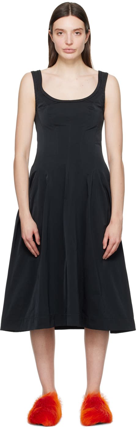 Black Scoop Neck Midi Dress By Marni On Sale