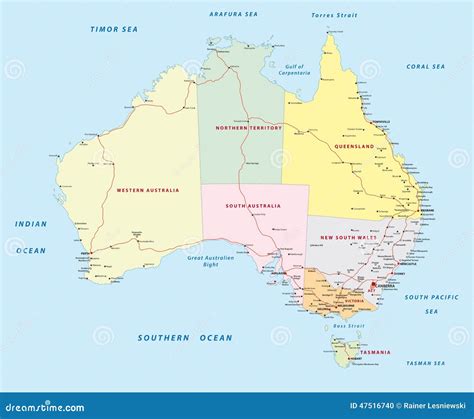 Australia Map Stock Vector - Image: 47516740