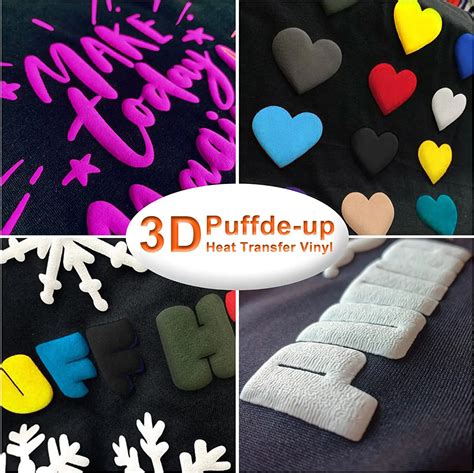 3d Puff Heat Transfer Vinyl Sheets 12 X 10 Foaming Htv Press Film