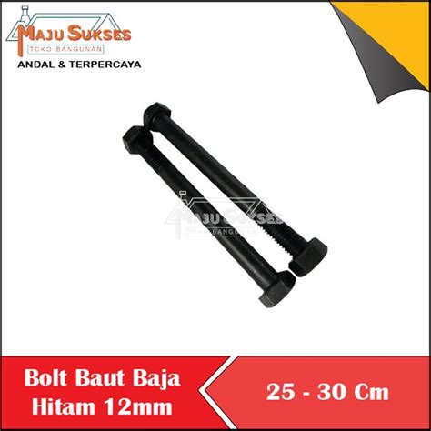 Jual Baut Mur Hitam Baja Mm Panjang Cm Cm Baut Baja Hitam