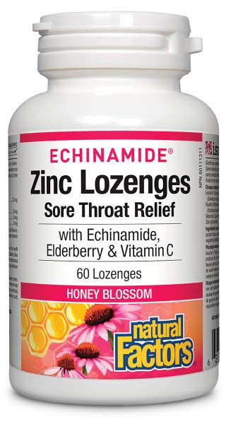 Natural Factors Zinc Lozenges | Sore Throat Relief, 60's - Your Health ...