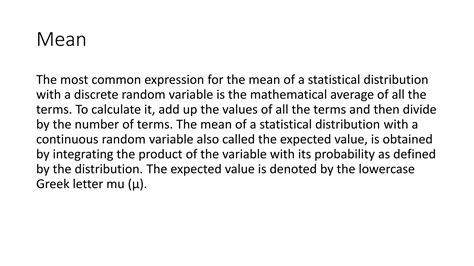 Statistical Mean Median And Mode Pptx Free Download