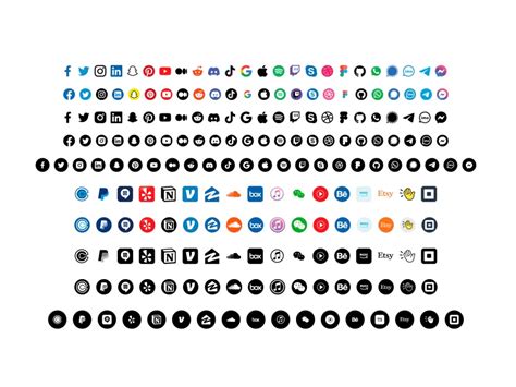 Social Media Icon Set Bundle Icon PNG vector in SVG, PDF, AI, CDR format