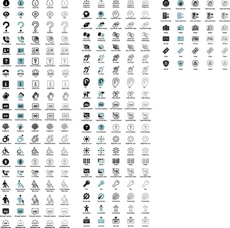 Accessibility Icon Set For Web Application And Docuent Design Free