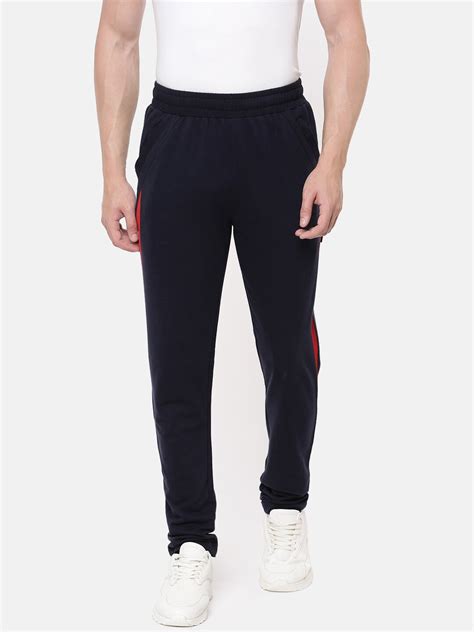 Buy Actimaxx Men Navy Blue Solid Cotton Track Pant Track Pants For