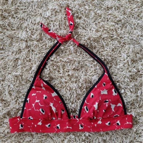 Victoria S Secret Swim Victorias Secret Red Halter Bikini Top Poshmark