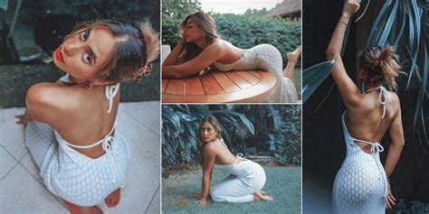 Hot Poses Of Valerie Thomas Wearing A Backless Dress Showing Body