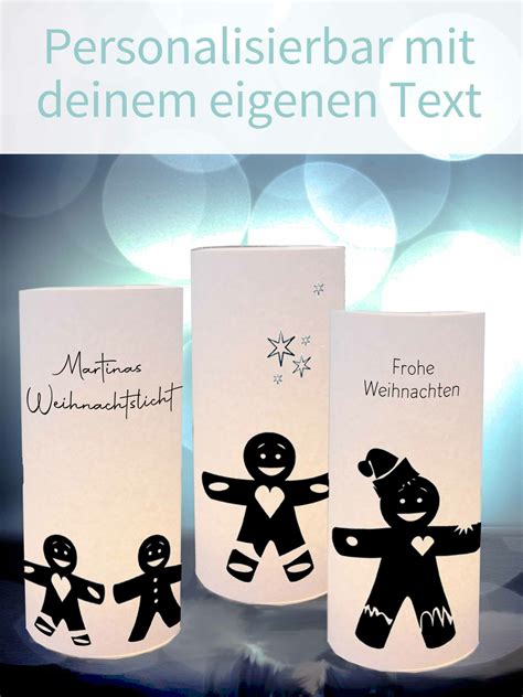 WEIHNACHTSDEKO Teelichtschirm Lebkuchenmann Basteldichgluecklich