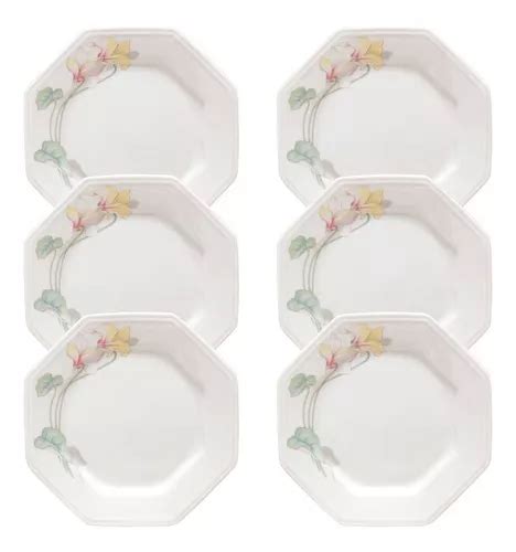 Plato Juego Platos Postre Lonche Porcelana Schmidt Encanto Sobremesa