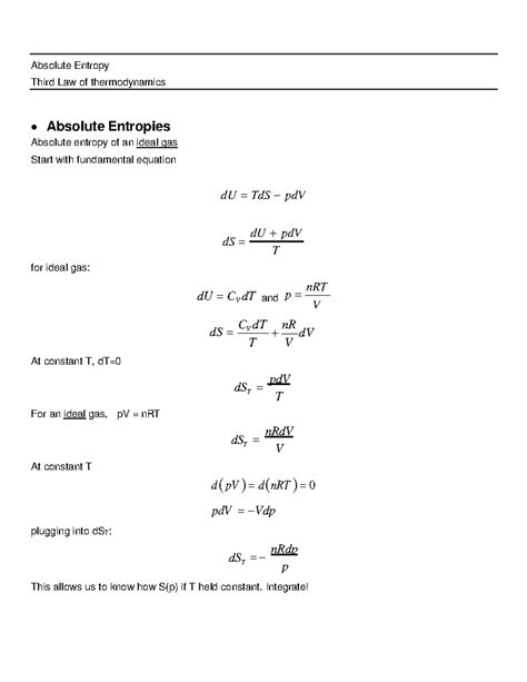 Third Law Absolute Entropy Third Law Of Thermodynamics Absolute