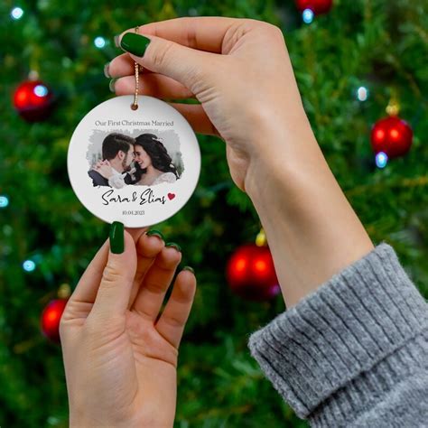 First Christmas Married Ornament Married Photo Ornament Etsy