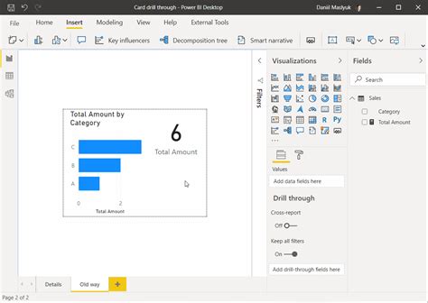 Card Drill Through In Power BI XXL BI