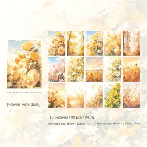 JIANWU 30 Sheets Dream To Flower Realm Series Vintage Landscaping