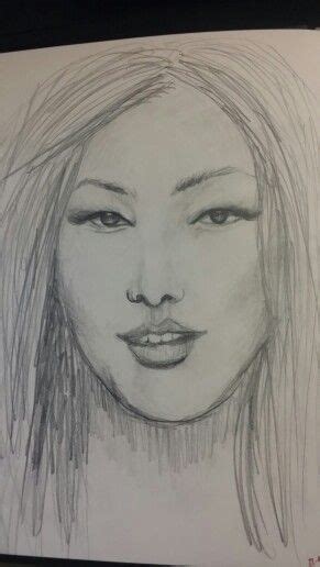 Asian Woman Asian Eyes Male Sketch Asian Woman