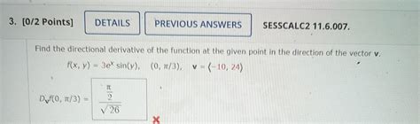 Solved Points Sesscalc Find The Directional Chegg