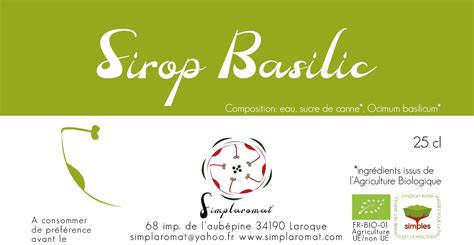 Sirop De Basilic Simplaromat