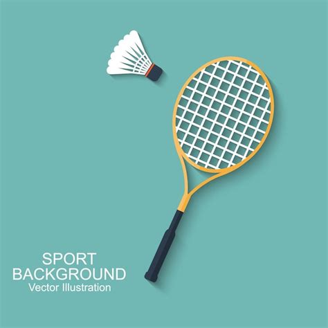 Premium Vector Badminton Racket And Shuttlecocks Icon In Flat Design