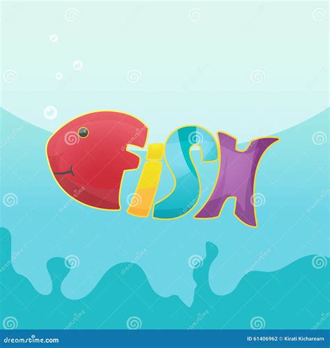 Fish Cartoon Logo Symbol Font Vector Stock Illustration Image 61406962