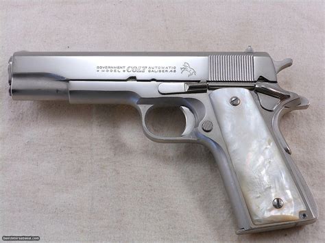 Colt Model 1911 A1 Civilian Pre Series 70 In Rare Factory Nickel Finish