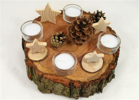 Adventskranz Mit Holzscheiben Selber Machen Vorbereitung Auf Weihnachten