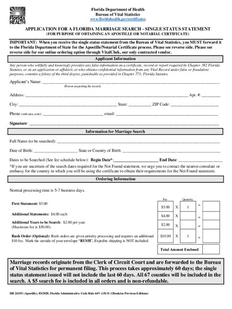 Fillable Online Application For Florida Birth Certificate For Purpose Of Fax Email Print