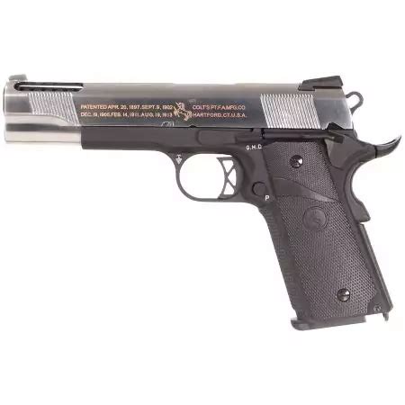 Pistolet Colt Ported Gaz Gbb Cybergun Bi Ton Silver