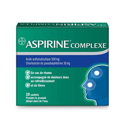 Aspirine Complexe Lors de rhume avec douleurs et fièvre