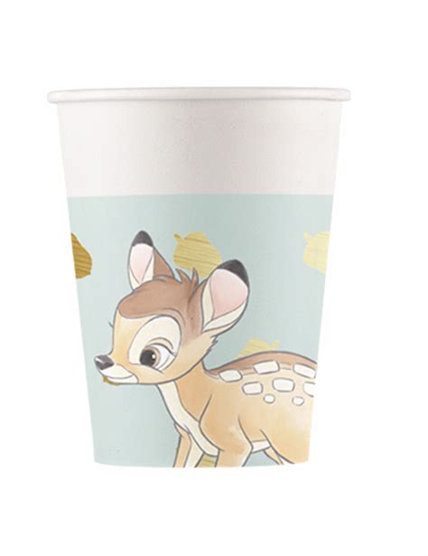 8 Gobelets En Carton Premium Bambi 260 Ml Vegaooparty