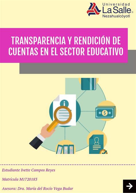 Transparencia Y Rendici N De Cuentas En El Sector Educativo By Ivette