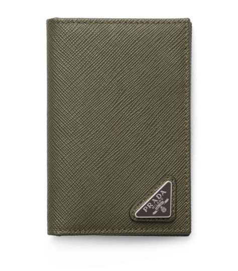 Mens Prada Green Saffiano Leather Bifold Wallet Harrods UK