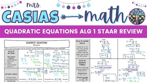 How To Solve Quadratic Equations Algebra 1 Staar Eoc Test Review