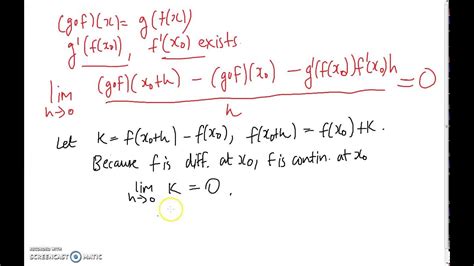 An Introduction To And Proof Of The Chain Rule Youtube