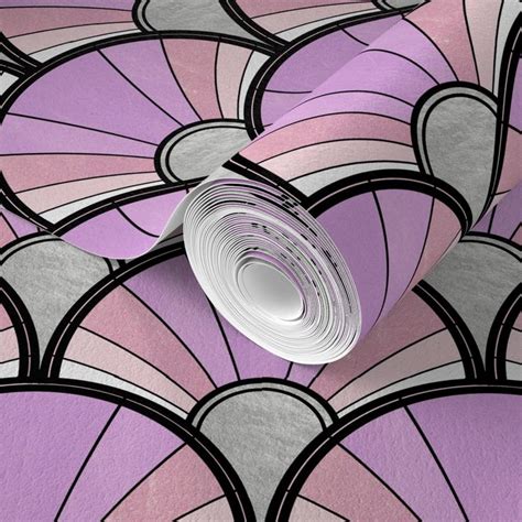 Pale Pink and Purple Art Deco Flow Fan Wallpaper in 2022 | Purple art ...