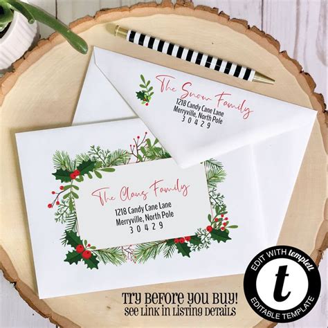 Printable Christmas Envelope Template