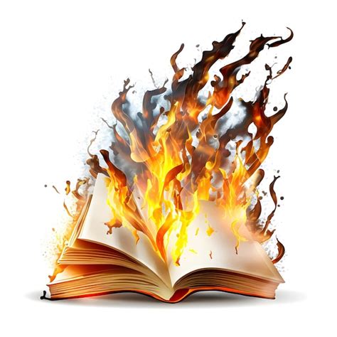 premium photo  open book  fire