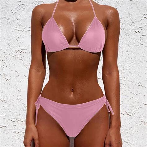 Linmoua Bras For Women Women S Triangle Bikini String Swimsuit Tie