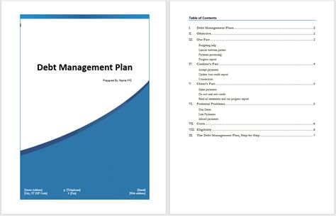 Debt Management Plan Template Word Templates For Free Download