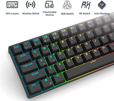 Royal Kludge Rkg Tri Mode Hot Swappable Wireless Mechanical Gaming