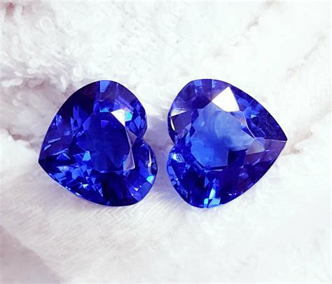 Loose Gemstone Natural Blue Sapphire Pairs Certified 8 To 10 Etsy