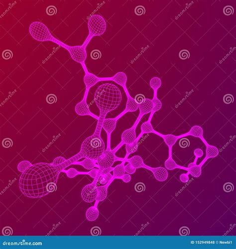 Wireframe Mesh Molecule Connection Structure Stock Vector