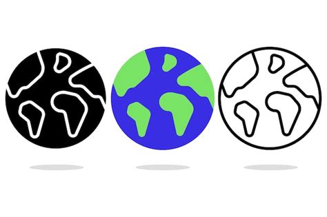 Premium Vector Earth In Flat Glyph And Outline