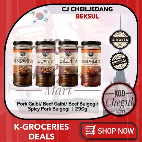 【hot Sale】[290g] Cj Beksul Pork Beef Galbi Bulgogi Spicy Marinade Korean Bbq Sauce Samgyupsal