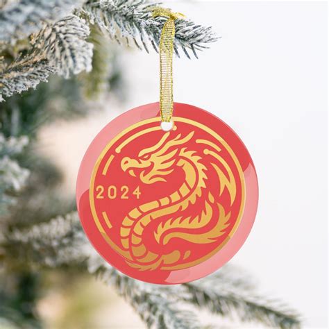 Chinese New Year Glass Ornament Year Of The Dragon Lunar New