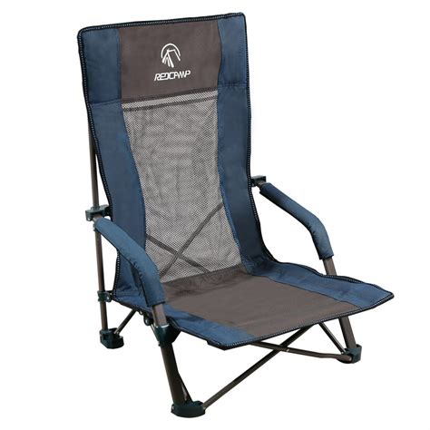 REDCAMP Low Beach Chair Folding Lightweight with High Back, Portable ...