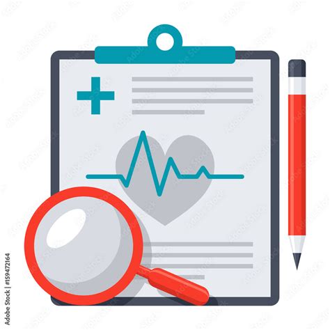 Medical Diagnostic Concept With Medical Report Pencil And Magnifying